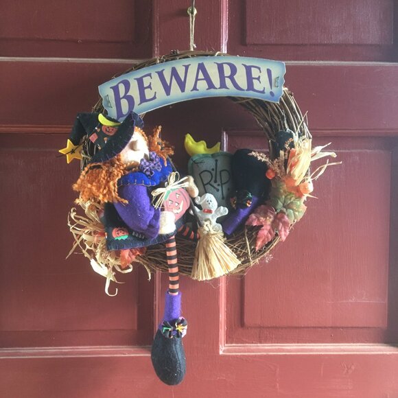 ⭐️Host Pick⭐️ Halloween Wreath Witch Pumpkin Ghost Fall Wreath Autumn Wreath - Picture 10 of 13